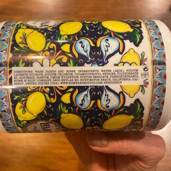 NEW! Deruta Hand Soap Home and Body Company 21.5 fl oz Lemon Verbena Blue Yellow - Picture 7 of 10